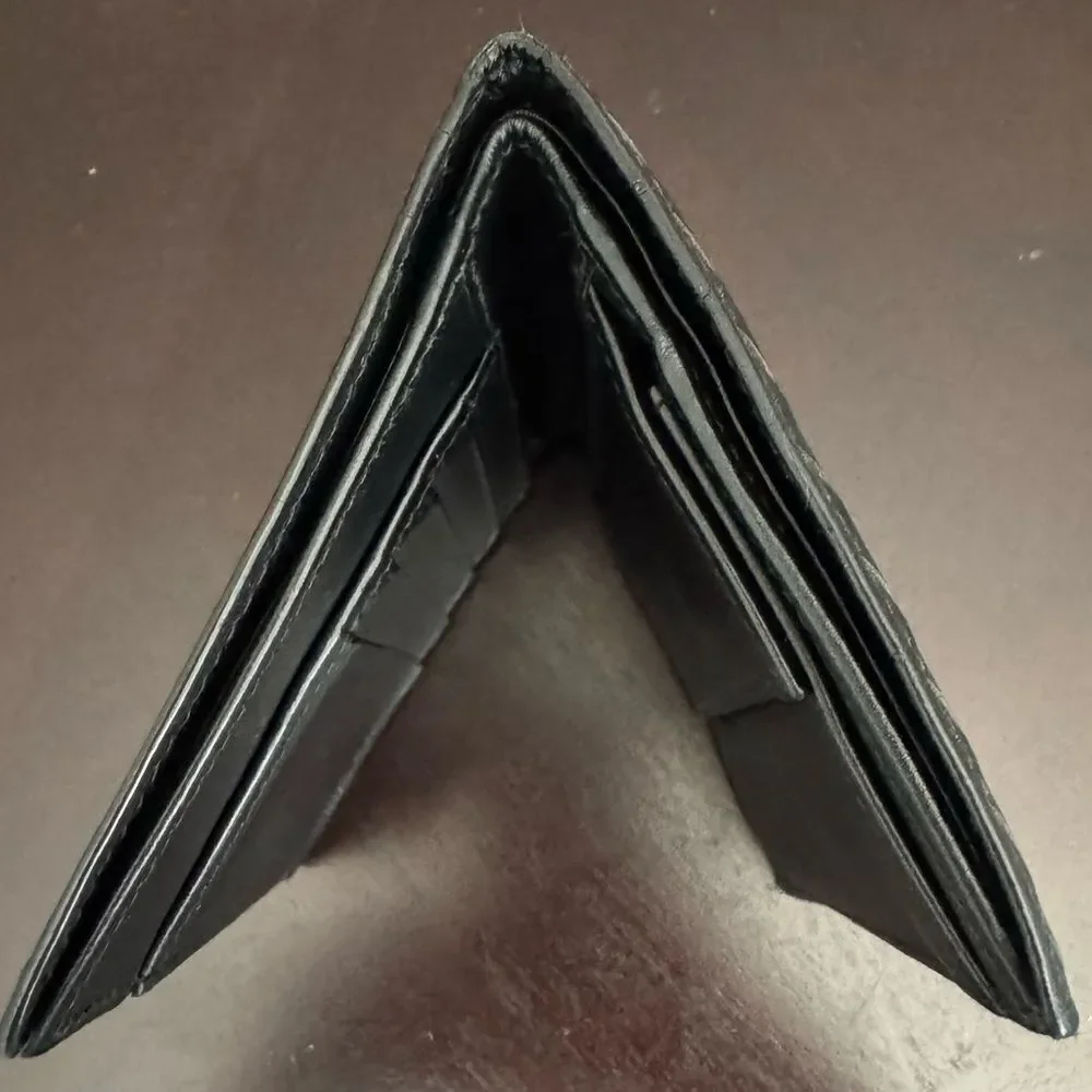 Bottega Veneta Black Intrecciato Leather Bifold Wallet